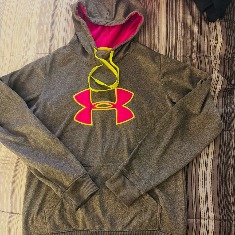 Under Armour Gray and Pink Hoodie size Small